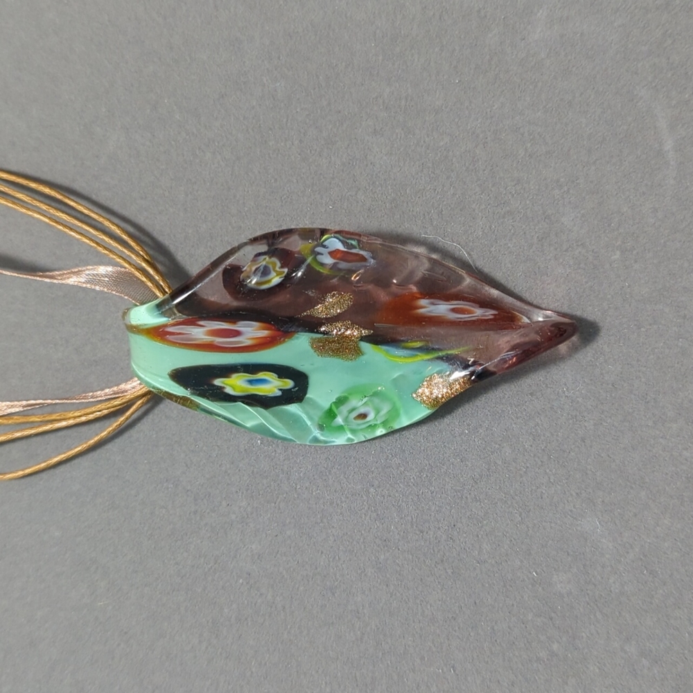 Unique Glass "Leaf" Necklace